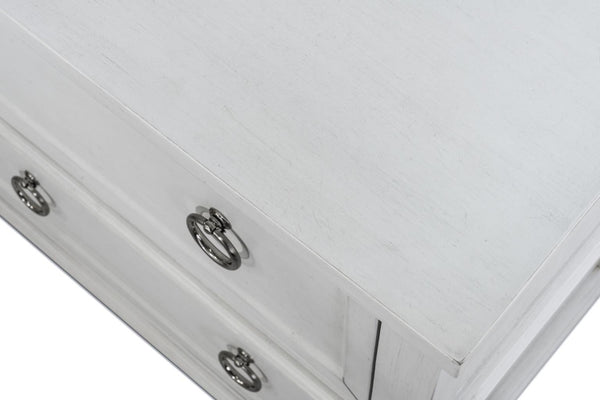 Seawinds Finn & Louise Point Breeze 2-Drawer Electrified USB Nightstand in Fresh White & Soft Grey Glaze