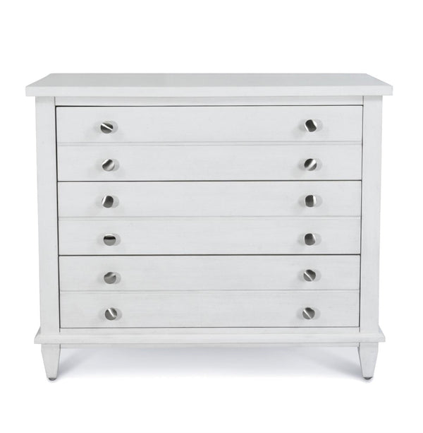Seawinds Finn & Louise Point Breeze 3-Drawer Bachelors Chest in Fresh White & Soft Grey Glaze