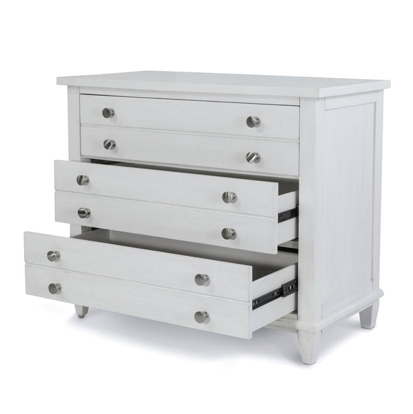 Seawinds Finn & Louise Point Breeze 3-Drawer Bachelors Chest in Fresh White & Soft Grey Glaze