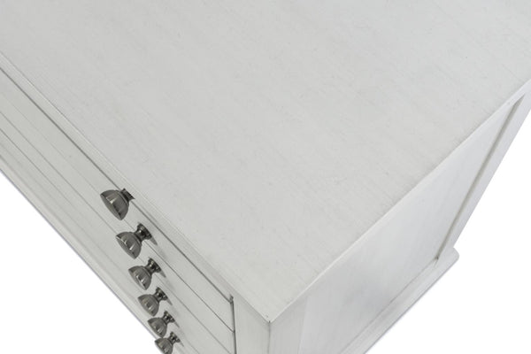 Seawinds Finn & Louise Point Breeze 3-Drawer Bachelors Chest in Fresh White & Soft Grey Glaze