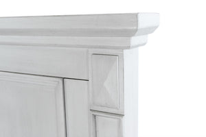 Seawinds Finn & Louise Point Breeze King Headboard in Fresh White & Soft Grey Glaze