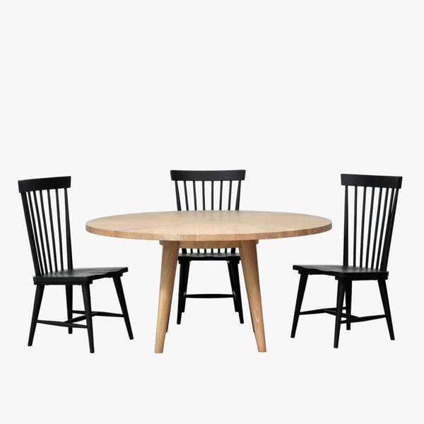napa furniture aria round dining table & 4 side chairs set in natural sand