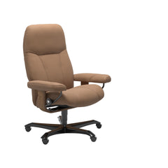 Stressless Consul Batick Latte/Teak Medium Home Office Desk Chair