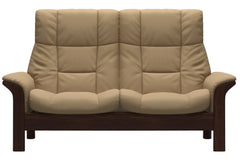 Stressless Buckingham High 2 Seat Loveseat Paloma Sand Brown Finish