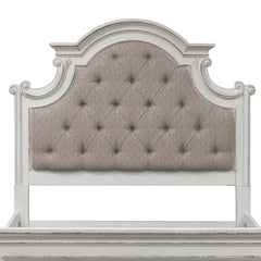 Liberty Furniture Magnolia Manor Antique White King Upholstered Panel Headboard