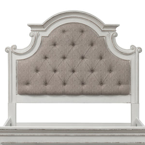 Liberty Furniture Magnolia Manor Antique White King Upholstered Panel Headboard