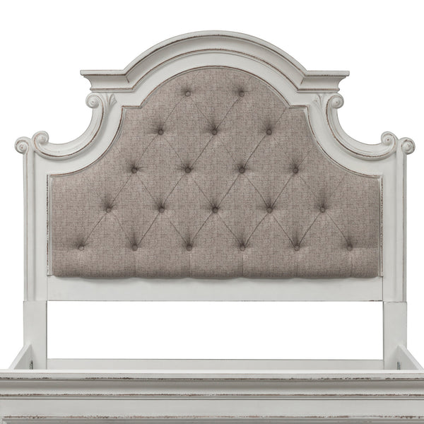 Liberty Furniture Magnolia Manor Antique White King Upholstered Panel Headboard