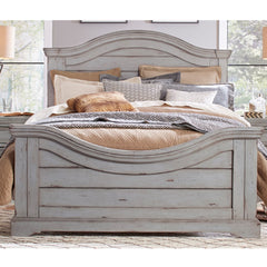 American Woodcrafters Stonebrook King Panel Headboard Light Distressed Antique Gray
