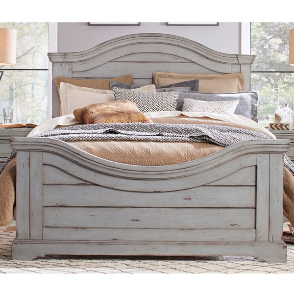 American Woodcrafters Stonebrook King Panel Headboard Light Distressed Antique Gray