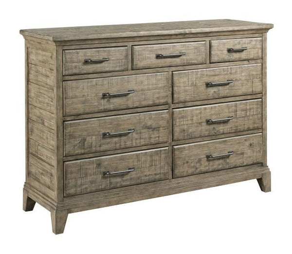 Kincaid Plank Road Westwood 9-Drawer Bureau Dresser in Stone