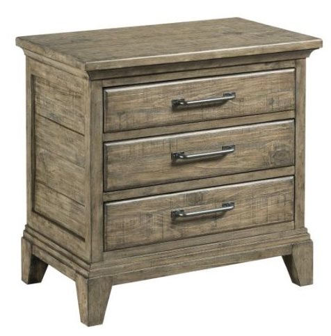 Kincaid Plank Road Blair 3-Drawer Nightstand in Stone