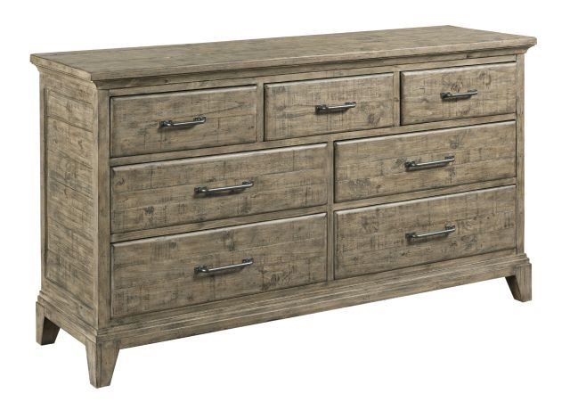 Kincaid Plank Road Farmstead 7-Drawer Dresser in Stone