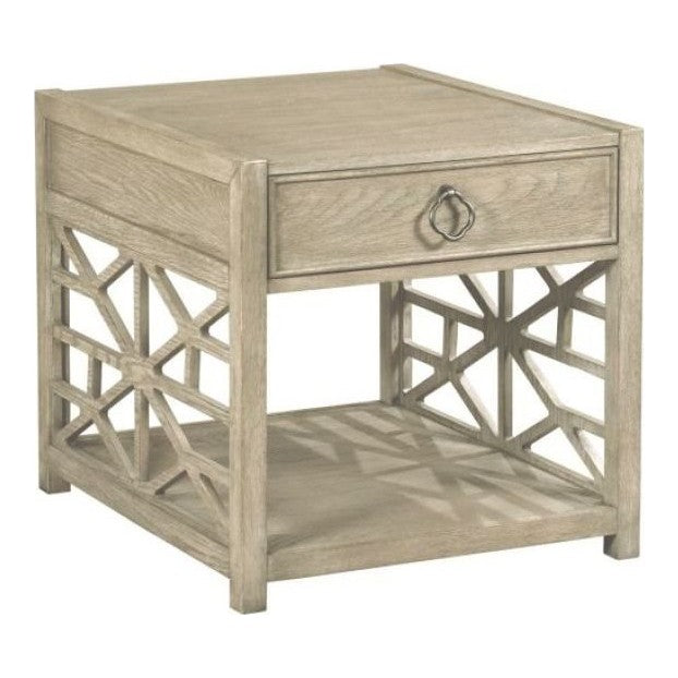 American Drew Vista Oyster Biscane-Drawer End Table