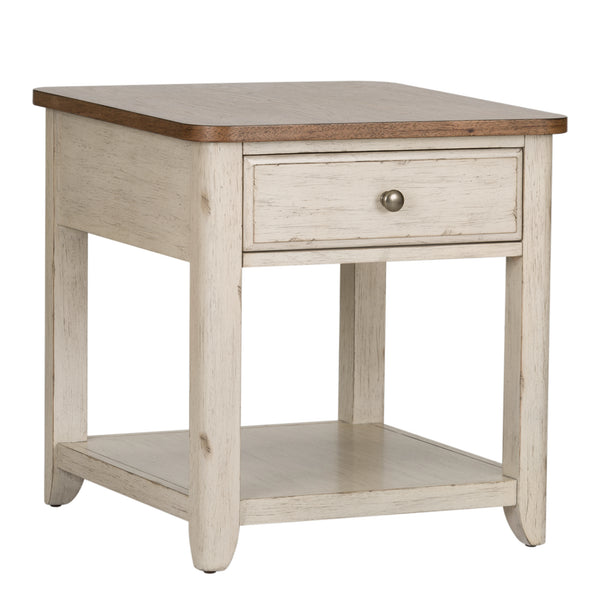 Liberty Furniture Farmhouse Reimagined End Table with Baskets