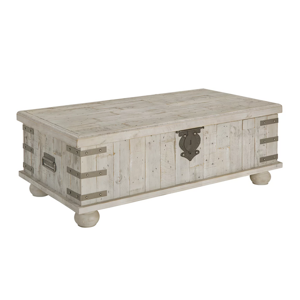 Benchcraft by Ashley Carynhurst White Wash Gray Lift-Top Cocktail Table