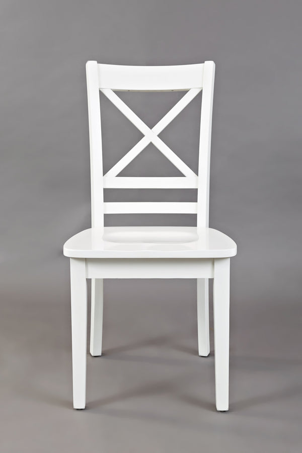 Jofran Simplicity X-Back Side Chair in Paperwhite