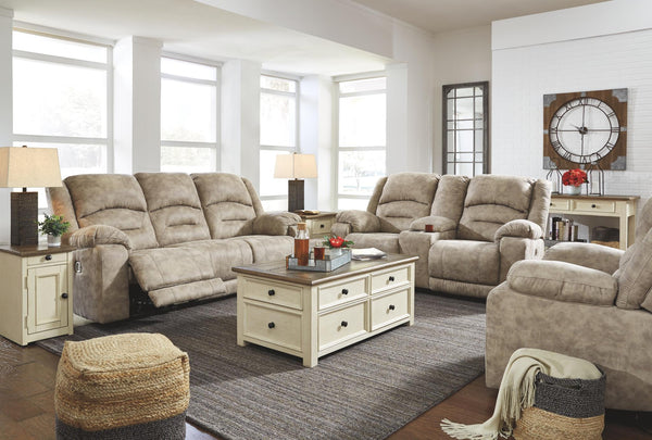Bolanburg Pastoral Charm Castered Coffee Table with 4-Drawer Lift Top Two-tone