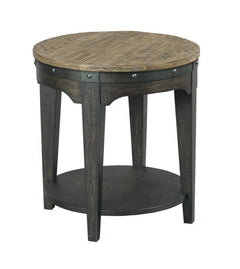 Kincaid Plank Road Artisans Round End Table in Charcoal