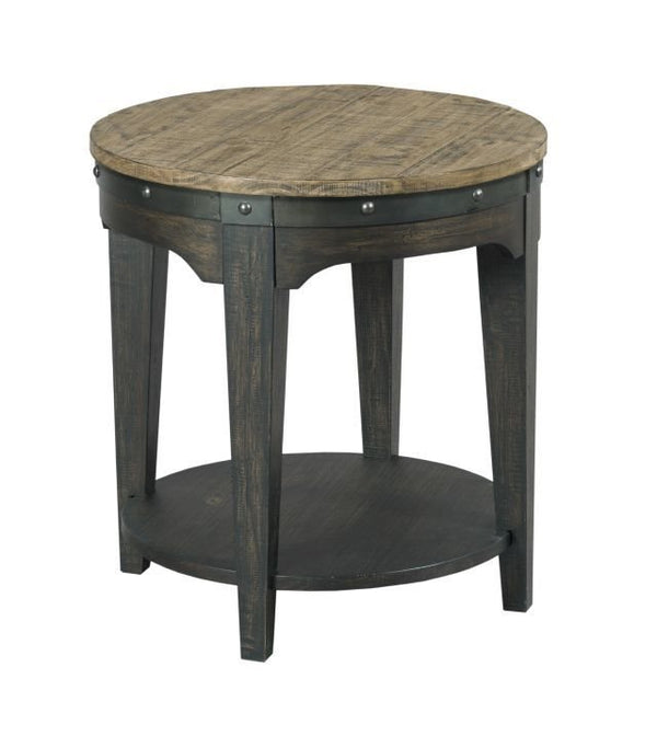 Kincaid Plank Road Artisans Round End Table in Charcoal