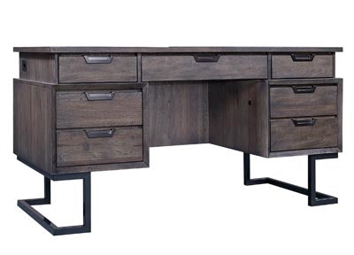 aspenhome harper point 66" executive desk in fossil