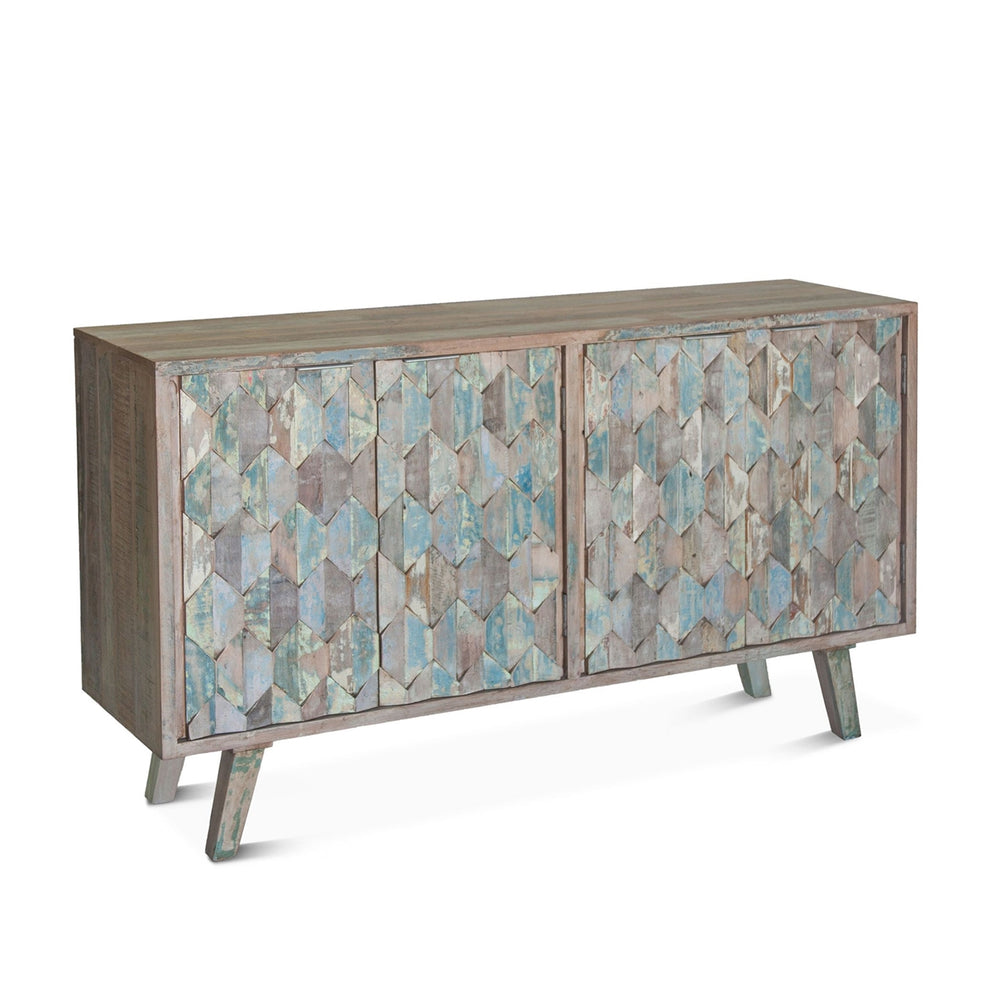 Home Trends Design Ibiza Vintage Teal Reclaimed Wood Sideboard