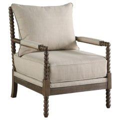 Coaster Blanchett Upholstered Bobbin Accent Chair Beige & Natural