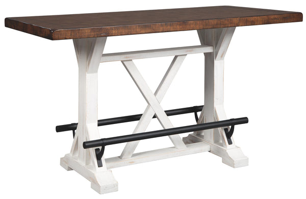 Valebeck Rectangle Counter-Height Dining Table White/Brown