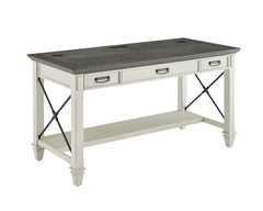 Martin Furniture Hartford Linen White Writing Desk with Gray Patterned Top