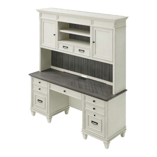 Martin Harford Antique White Credenza & Hutch Set