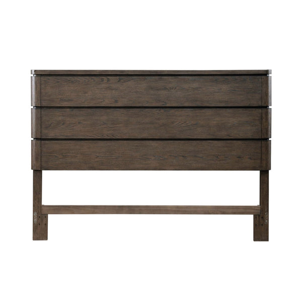 Liberty Furniture Thornwood Hills Rock Beaten Brown With Saw Cuts Queen Planked Panel Headboard