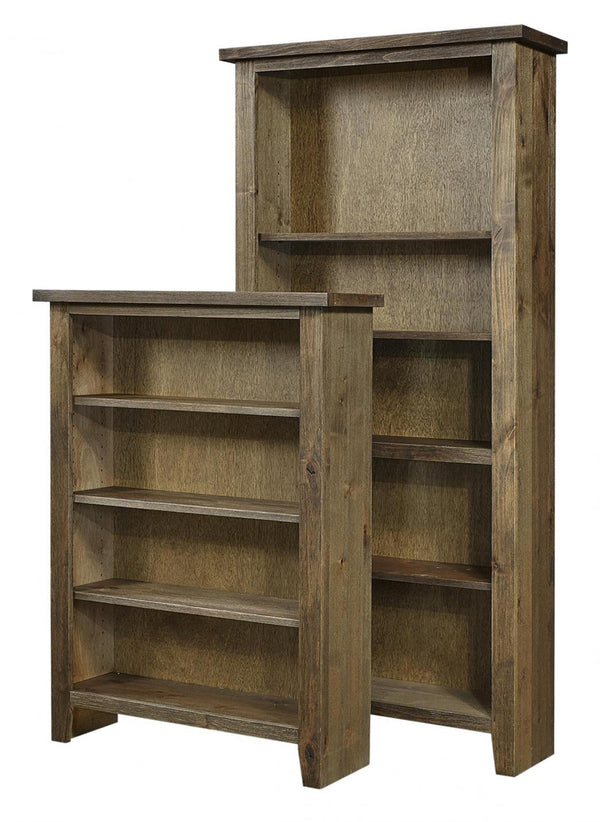 aspenhome alder grove bookcase 84" with 1 fixed & 4 adjustable shelves in tobacco