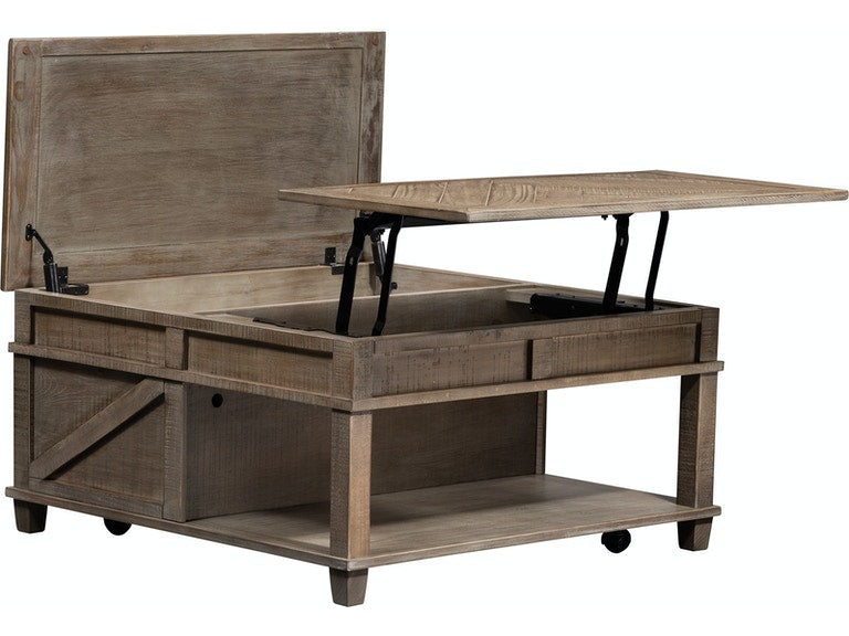Liberty Furniture Parkland Falls Weathered Taupe Square Lift-Top Cocktail Table