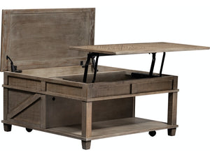 Liberty Furniture Parkland Falls Weathered Taupe Square Lift-Top Cocktail Table
