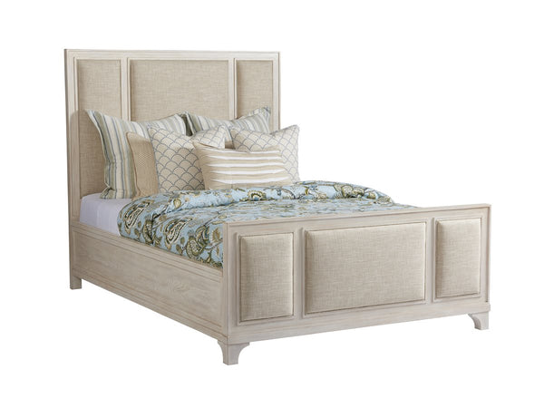 Barclay Butera by Lexington Newport Crystal Cove Wood Upholstered Panel California King Bed in Ivory