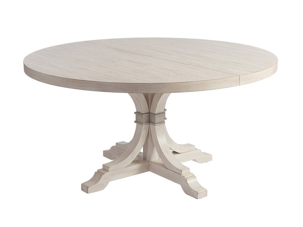 Barclay Butera by Lexington Newport Magnolia 60 Inch Round Traditional Wood Dining Table White Washed
