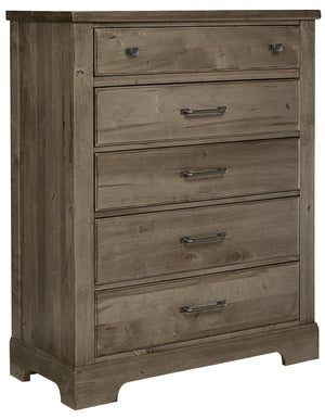 Vaughan-Bassett Cool Rustic Stone Grey 5-Drawer Chest