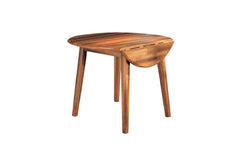 Berringer Round Dining Drop-Leaf Table Rustic Brown