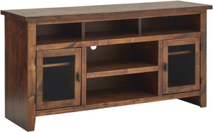 aspenhome alder grove 65" tv console with doors in fruitwood