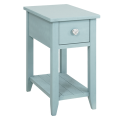 Madison Avenue Glacier Blue Coastal 1-Drawer End Table