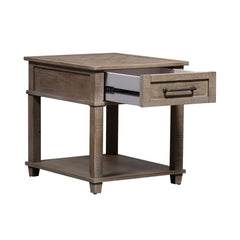 Liberty Furniture Parkland Falls Weathered Taupe Rectangular End Table