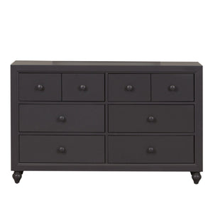 Liberty Furniture Cottage View Dark Gray 6-Drawer Dresser with Wood Knob Hardware
