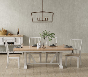 Parker House Americana Modern Trestle Dining Table & Side Chairs Set with Butterfly Leaf