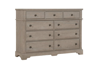 Vaughan-Bassett Heritage Greystone 9-Drawer Bureau Dresser