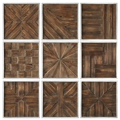 Uttermost Bryndle 9-Piece Rustic Wooden Squares