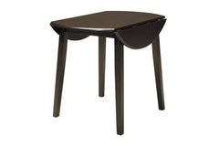 Hammis Round Dining Drop-Leaf Table Dark Brown