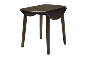 Hammis Round Dining Drop-Leaf Table Dark Brown
