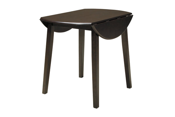 Hammis Round Dining Drop-Leaf Table Dark Brown
