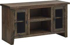 aspenhome alder grove 50" tv console with doors in tobacco