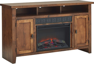 aspenhome alder grove 63" fireplace console in tobacco