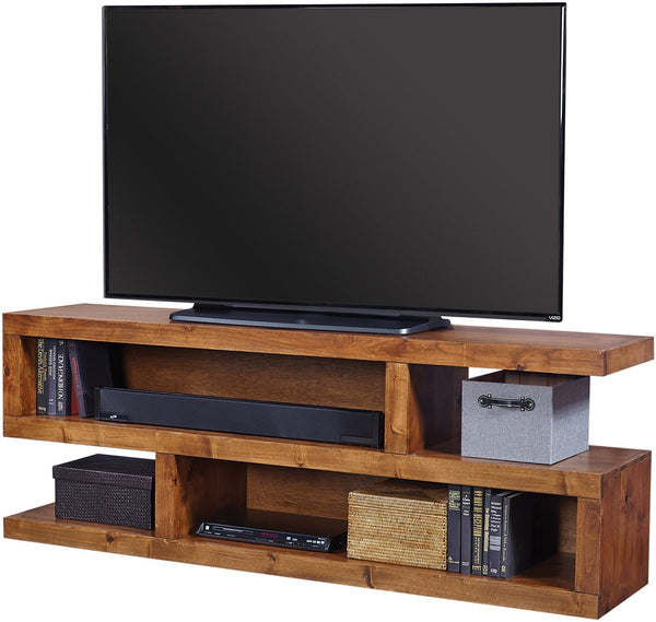 aspenhome contemporary alder 74" open s tv console in fruitwood